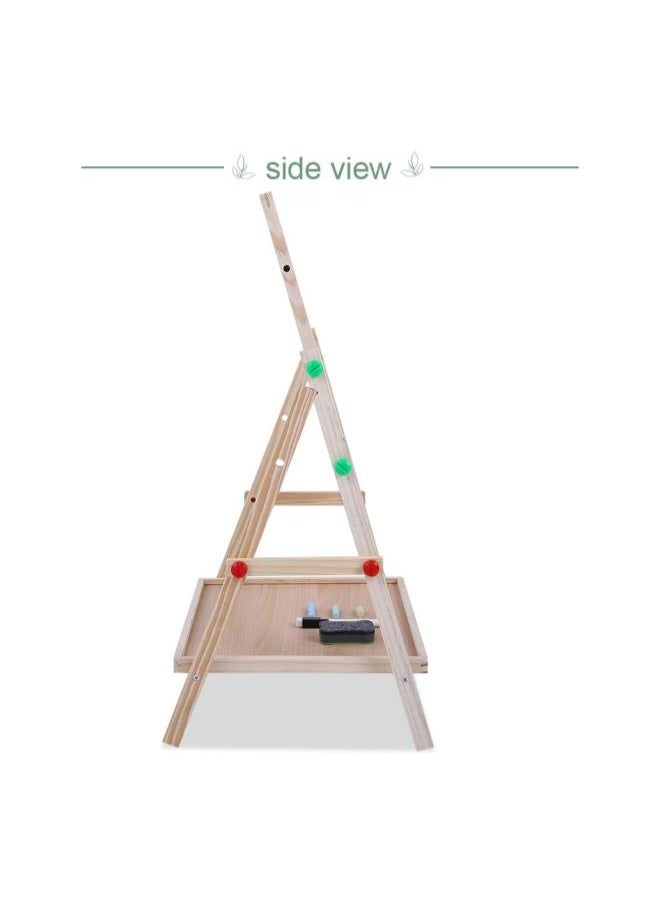 Generic - Kids Easel Board, 2 in 1 Wooden Double Sided Black White Board Folding Paint Drawing Art Board Set with Eraser Water Pen and Chalk, 40.5 × 34.5 cm - Image 1
