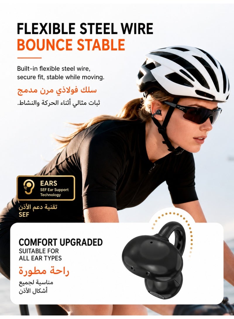 Cooyee سماعات أذن لاسلكية بتصميم مشبك، بلوتوث 6.0، مفتوحة الأذن، للرياضة والعمل والاستخدام اليومي - Image 4