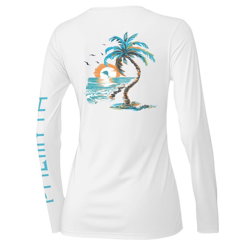 Palmyth Fishing Shirts for Women UPF 50 Sun Protection Long Sleeve TShirt WhitePalm Eden S - Image 2