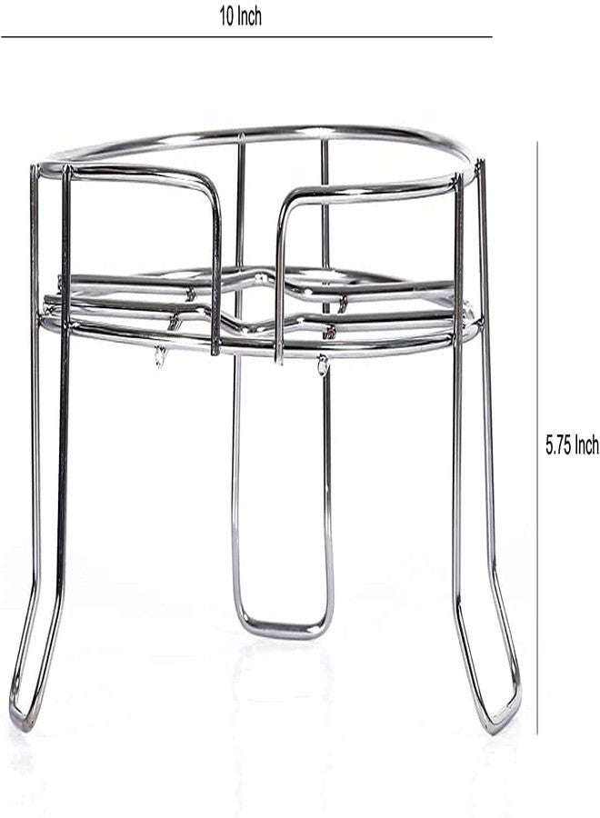 KIDINGTON Fancy 3 Leg Matka Stand Stainless Steel Kitchen Water Pot Matka Stand, Plant Pot Stand (10 x 10 x 5.75 inch) - Image 4