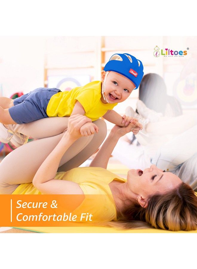 Liltoes Baby Head Protector For Safety Of Kids 6M To 3 Yearsbaby Safety Helmet With Proper Air Ventilation & Corner Guard Protection + Baby Kneepads For Crawling (Royal Blue) - Image 4