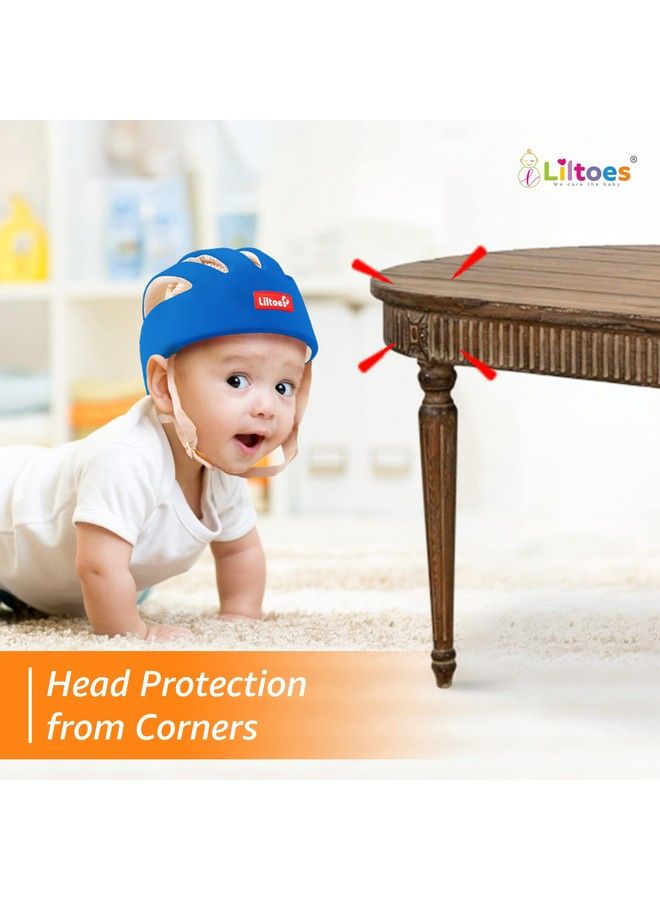 Liltoes Baby Head Protector For Safety Of Kids 6M To 3 Yearsbaby Safety Helmet With Proper Air Ventilation & Corner Guard Protection + Baby Kneepads For Crawling (Royal Blue) - Image 5