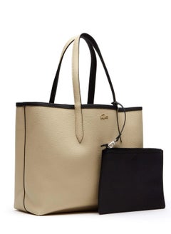 LACOSTE Lacoste Women's Double sided Two tone Large Capacity Handbag, Fashionable Multi functional, Black/Brown  - Image 2