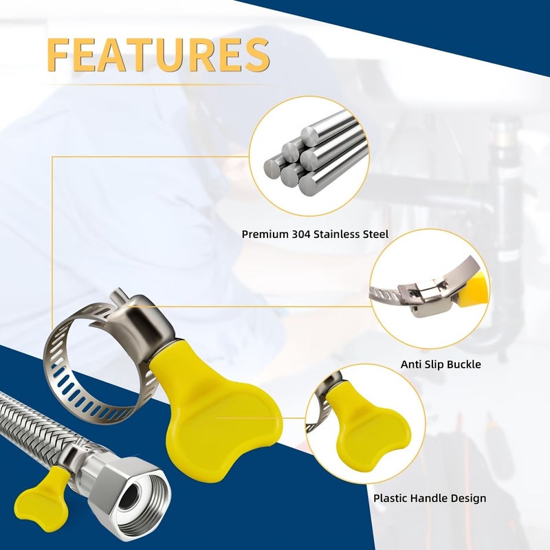 30 Pieces Stainless Steel Hose Clamps Pipe Tool With Handle 3 Sizes - Image 3