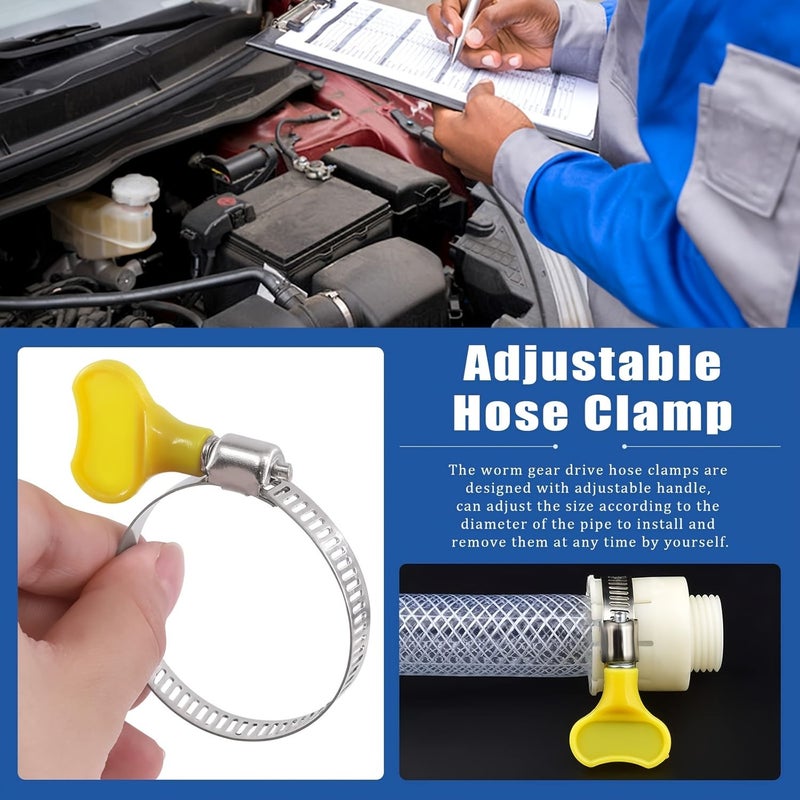 30 Pieces Stainless Steel Hose Clamps Pipe Tool With Handle 3 Sizes - Image 5