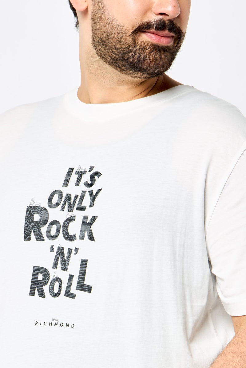 JOHN RICHMOND Men Crew Neck Short Sleeves Graphic Print T-Shirt, White - Image 3