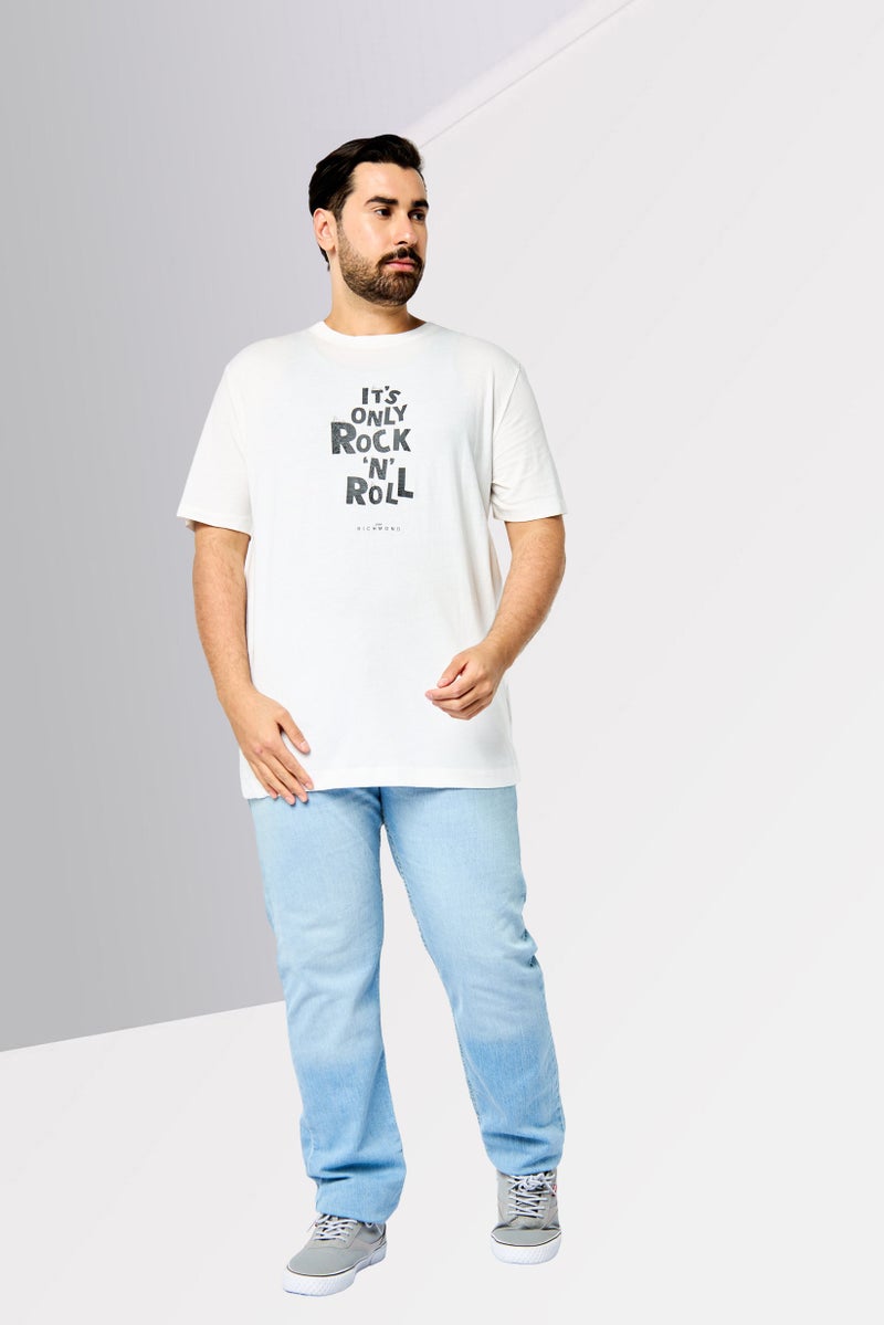 JOHN RICHMOND Men Crew Neck Short Sleeves Graphic Print T-Shirt, White - Image 4