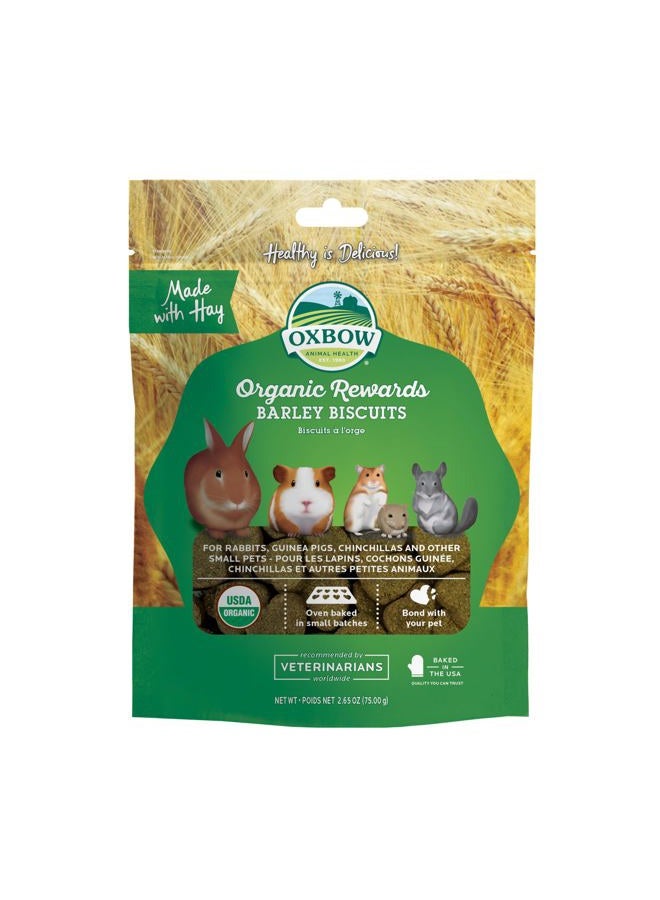Oxbow 3 Pack of Bene Terra USDA Organic Barley Biscuits Natural Baked Small Pet Treats, 2.65 Ounces Each - Image 1