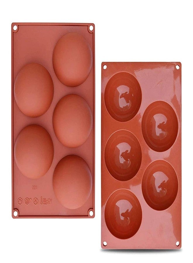 TREXEE Bakeware Cake Mold Silicone Non-Stick 3D Half Sphere Pudding Jelly Chocolate Fondant Soap Brown Pastry Tools Kitchen Accessories (Pack of 1) - Image 1