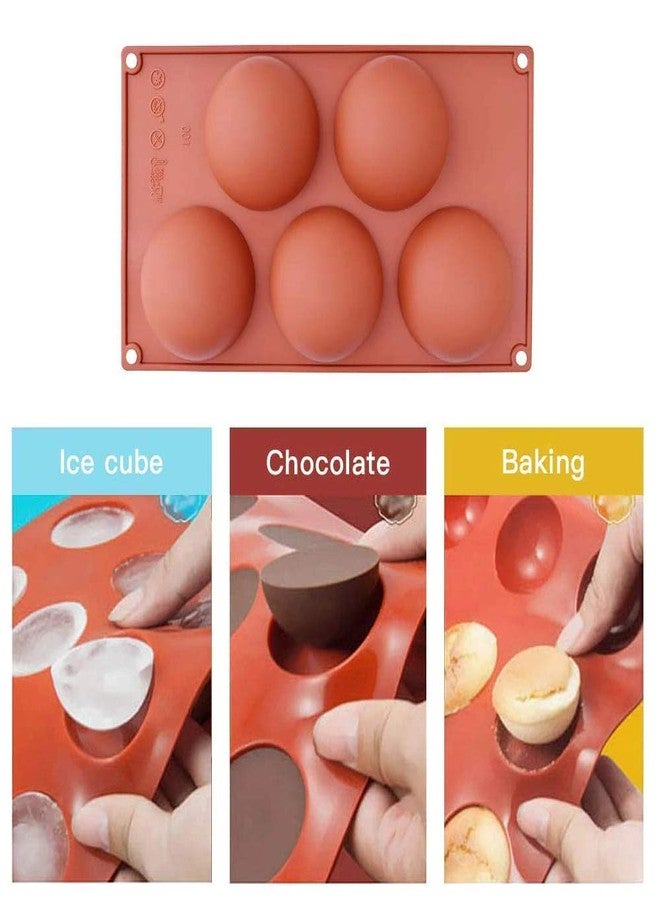 TREXEE Bakeware Cake Mold Silicone Non-Stick 3D Half Sphere Pudding Jelly Chocolate Fondant Soap Brown Pastry Tools Kitchen Accessories (Pack of 1) - Image 3