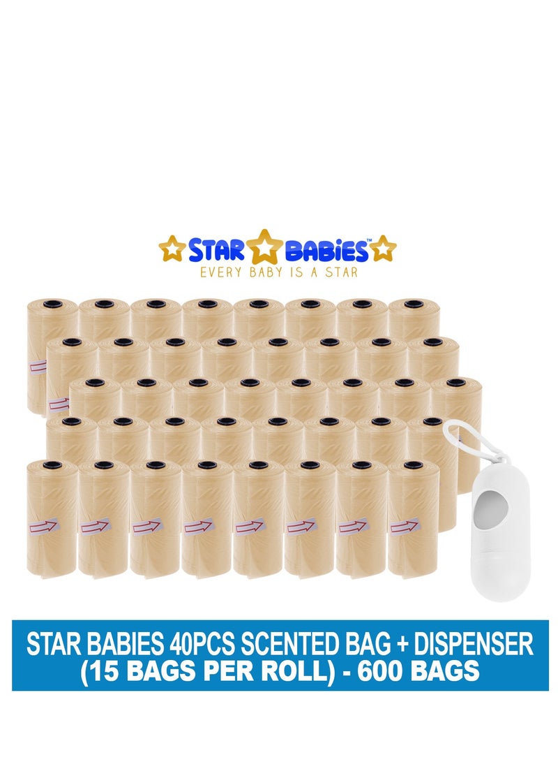 STAR BABiES Star Babies Scented Bag-Pack of 40/600bags with Dispenser - Ivory  - Image 2