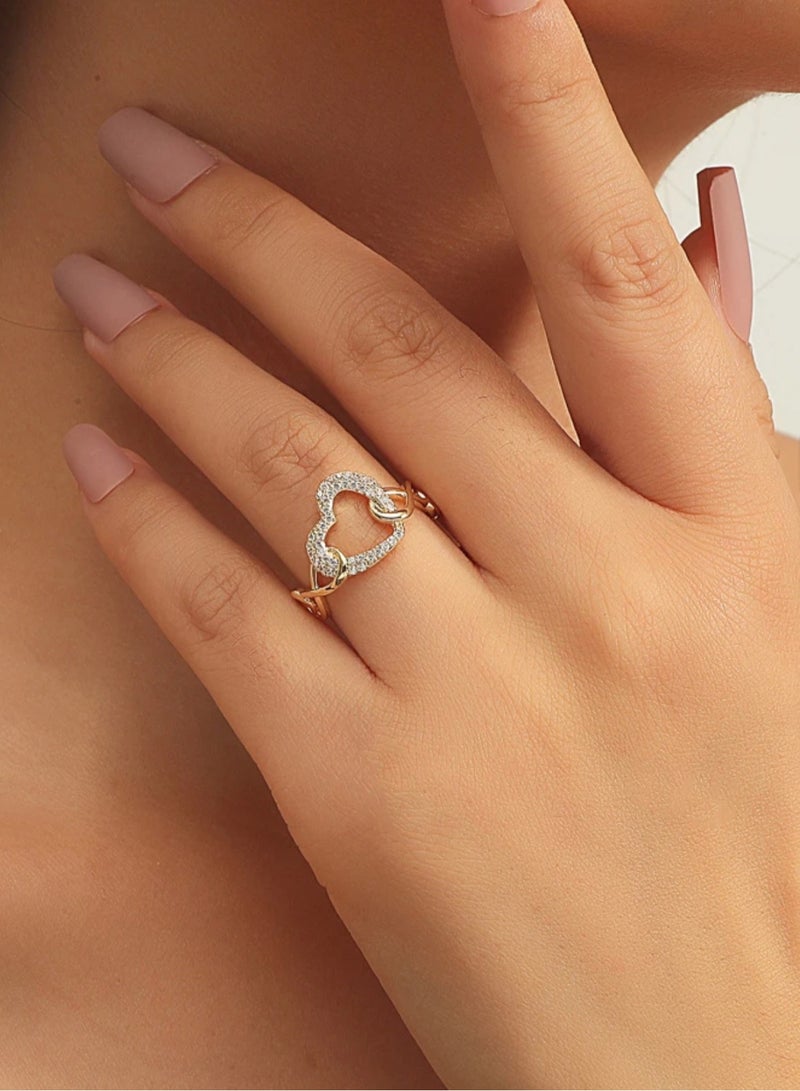 JewelryPalace 18k Gold Plated Stainless Steel Ring For Women One Size - Image 1