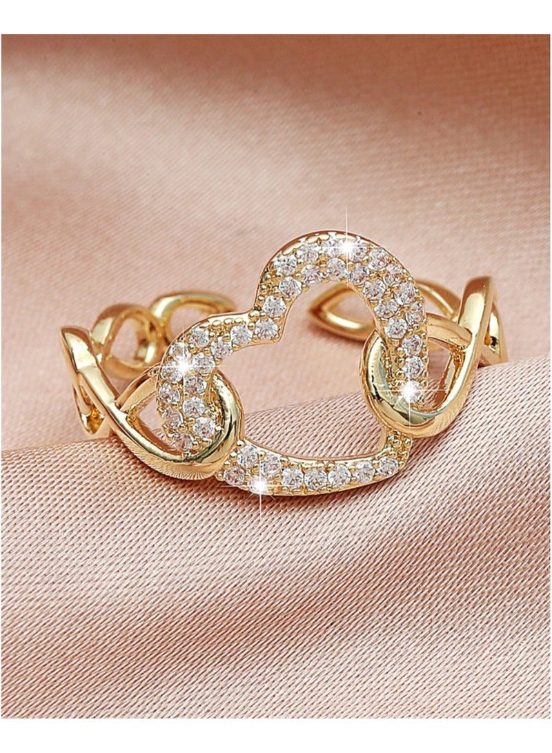 JewelryPalace 18k Gold Plated Stainless Steel Ring For Women One Size - Image 3