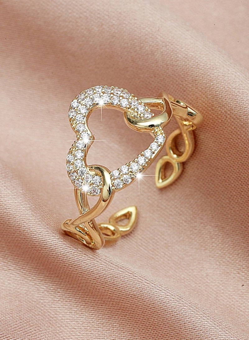 JewelryPalace 18k Gold Plated Stainless Steel Ring For Women One Size - Image 2