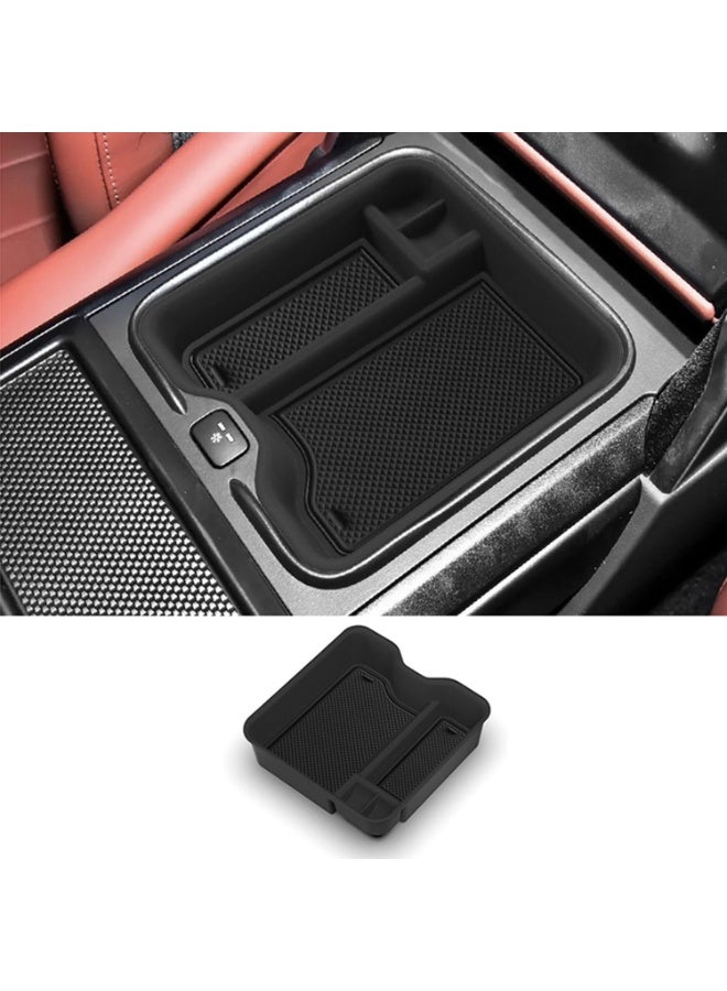 Upgraded Center Console Organizer Tray Compatible with Land Rover Range Rover / Range Rover Sport 2023-2026 – Armrest Storage Box with Soft Pad (With Refrigerator) - Image 1