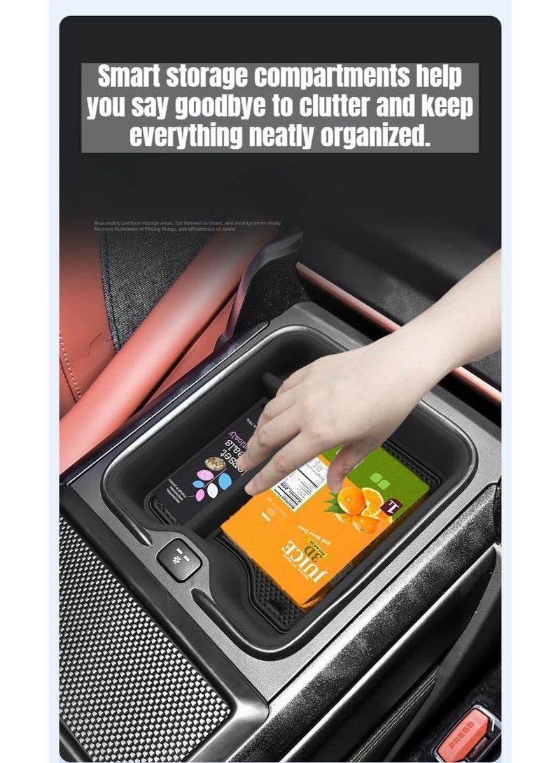 Upgraded Center Console Organizer Tray Compatible with Land Rover Range Rover / Range Rover Sport 2023-2026 – Armrest Storage Box with Soft Pad (With Refrigerator) - Image 4