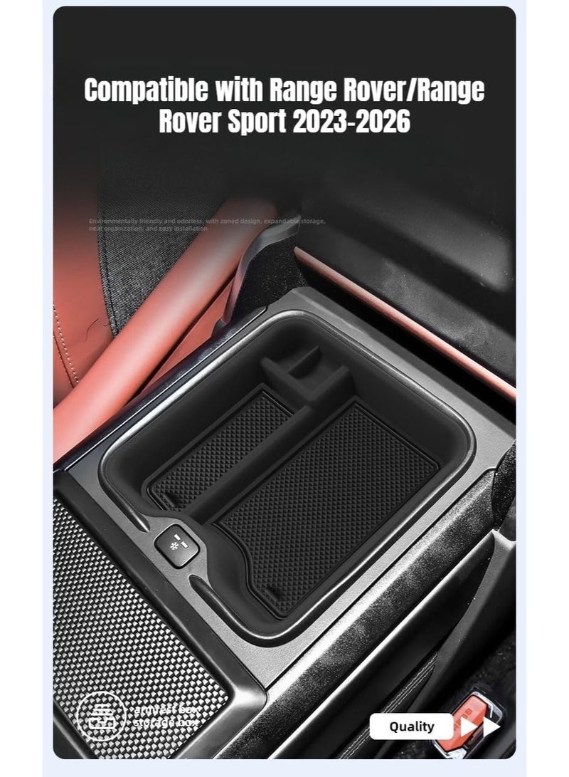 Upgraded Center Console Organizer Tray Compatible with Land Rover Range Rover / Range Rover Sport 2023-2026 – Armrest Storage Box with Soft Pad (With Refrigerator) - Image 3