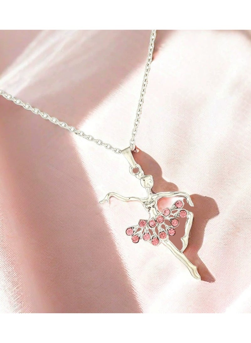 Goolsky Ballerina Girl Necklace – Ballet Dancer Pendant Short Chain Jewelry, Cute Gift for Girls