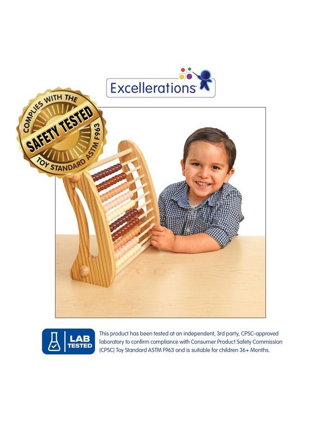 Excellerations Wooden Abacus - Natural - 12"H by 11"W - Kids Math, Counting Beads - Image 2