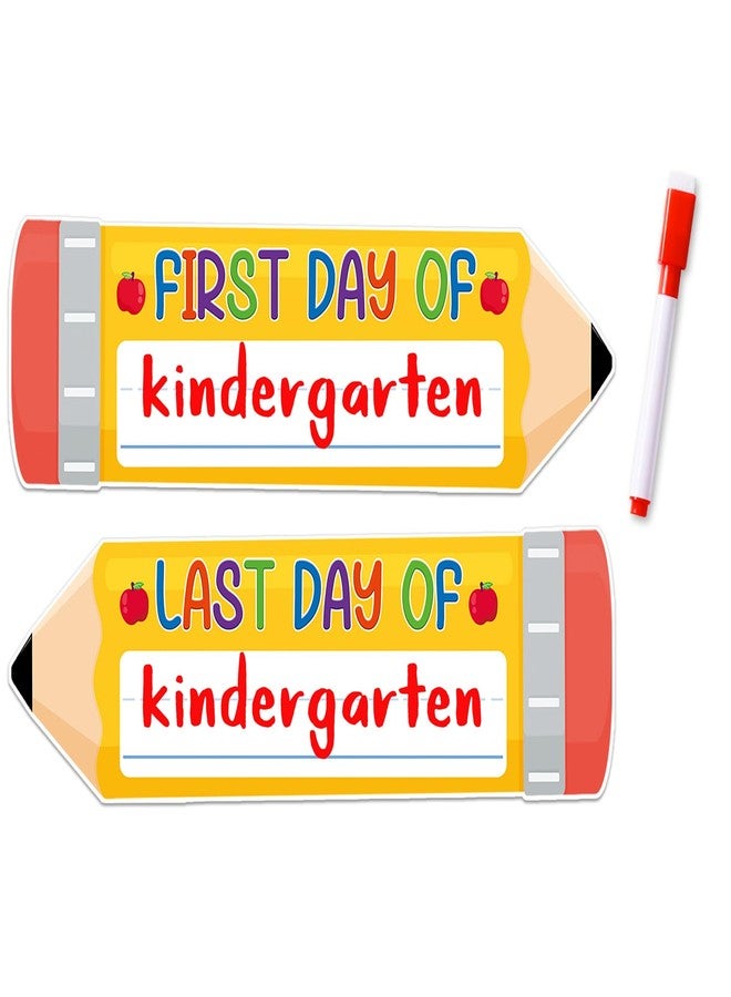 JUESMOS First & Last Day of School Chalkboard for Kids Girls Boys, 4.4"x12.6" Double Sided Pencil Back to School Sign 1st Day of Preschool Kindergarten Board Sign Back to Schools Photo Prop Supplies - Image 1