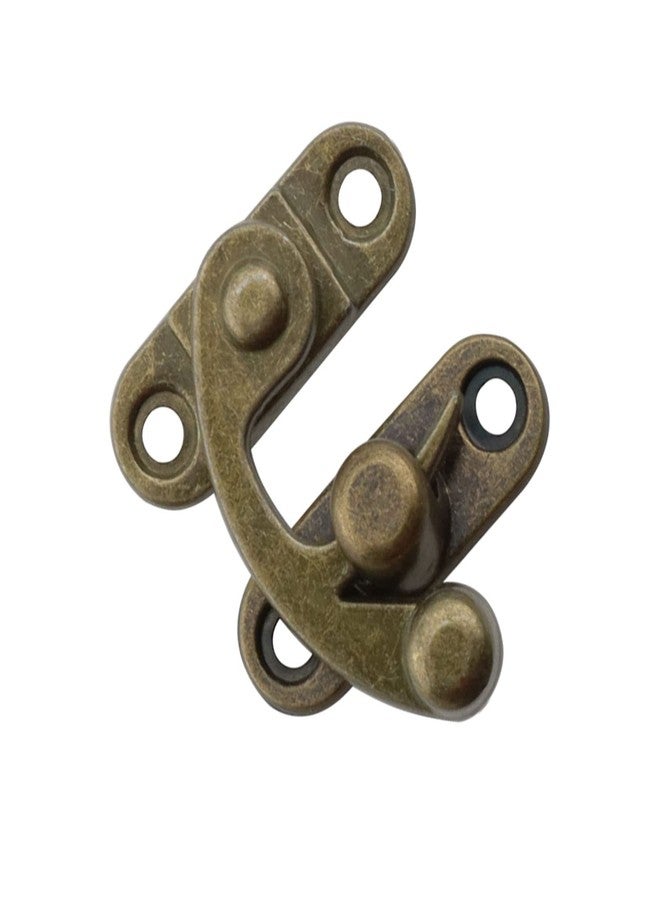 DGBRSM 2 Sets Antique Right and Left Latch Hook Hasp and 4pcs Small Box Mini Hinges with Replacement Screws, Bronze - Image 5