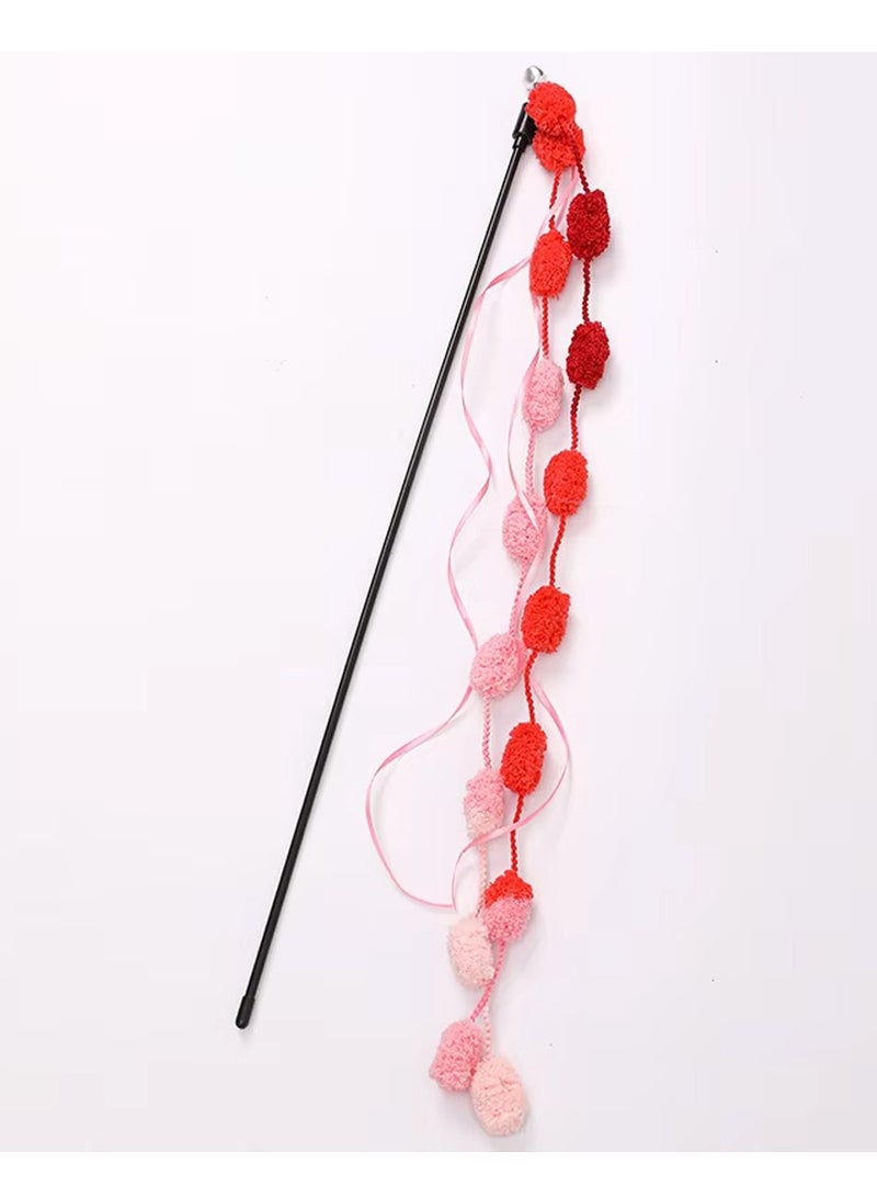 عصا طويلة مع جرس عض للقطط مقاومة للاهتراء، لعبة عصا للقطط