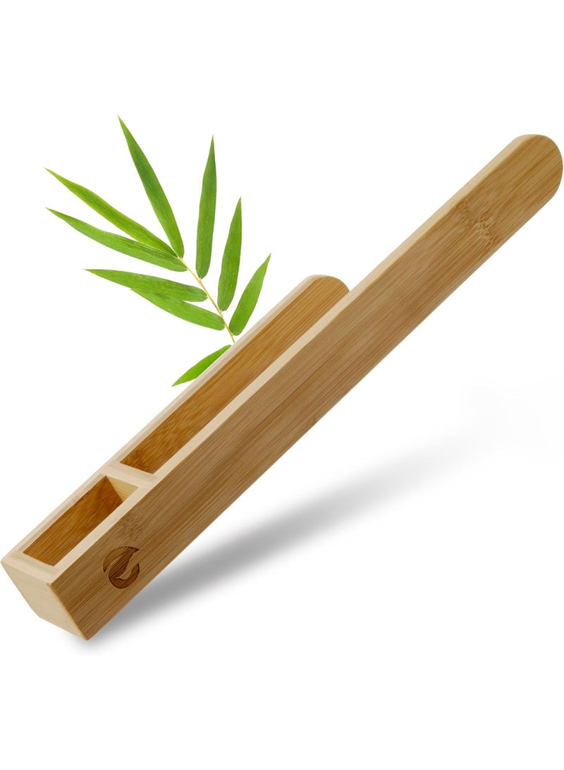 1 x Wooden Towel Rack (No Drilling), Bathroom Towel Rail, Guest Towel Rack, Self-Adhesive Natural - Image 1