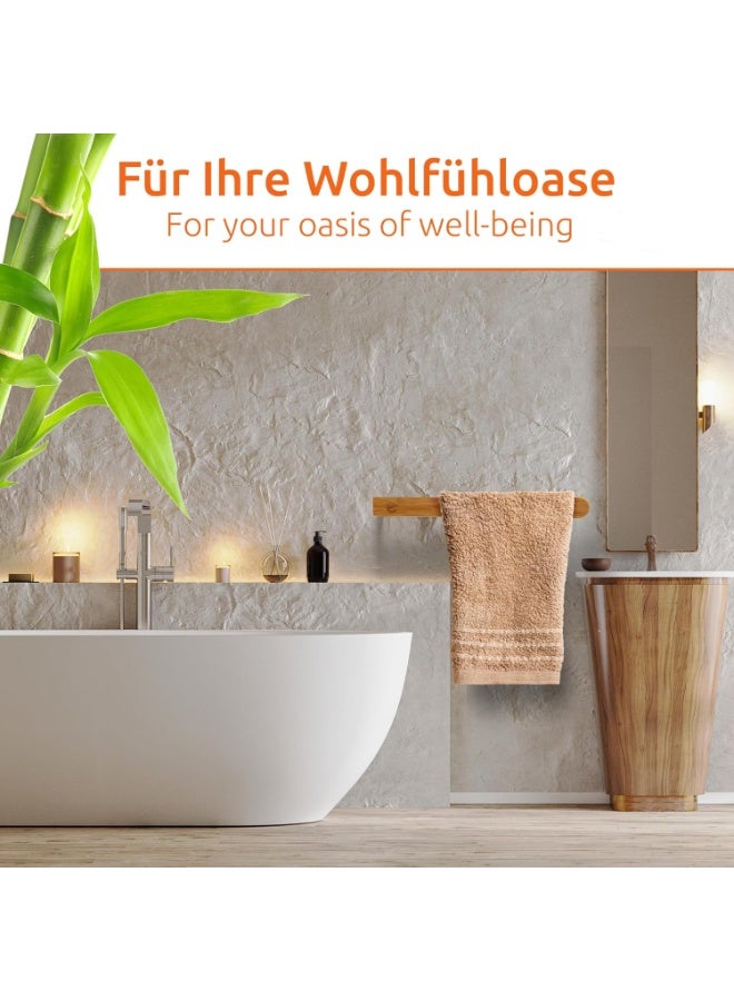 1 x Wooden Towel Rack (No Drilling), Bathroom Towel Rail, Guest Towel Rack, Self-Adhesive Natural - Image 3