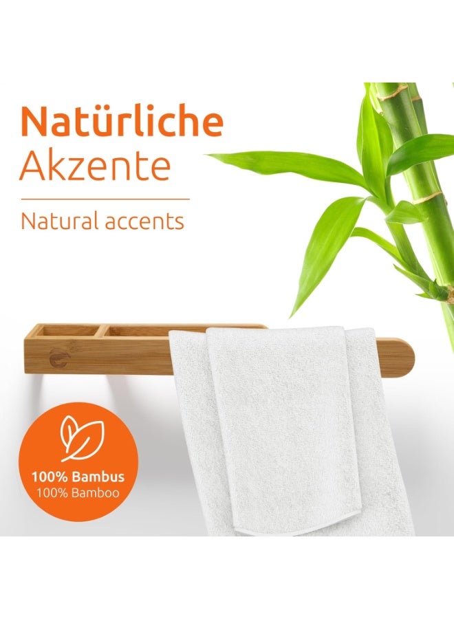 1 x Wooden Towel Rack (No Drilling), Bathroom Towel Rail, Guest Towel Rack, Self-Adhesive Natural - Image 2
