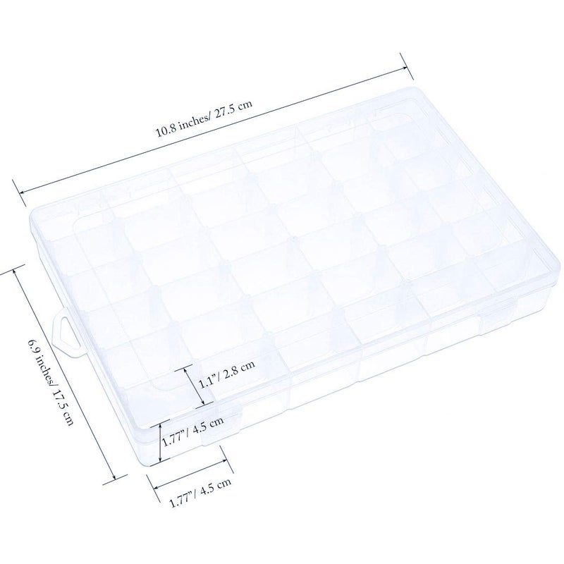 ONWON أونون 100 قطعة بطاقات خيوط التطريز كروس ستش فلوس بوبين وصندوق تخزين بلاستيكي شفاف بـ 36 شبكة لحامل الخيوط، أداة صنع المجوهرات، خرز - Image 4