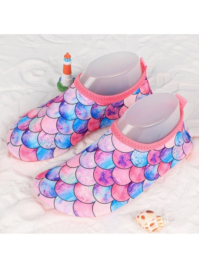 شيبشيب أحذية مائية للأطفال بتصميم قشور الحورية اللطيف، مناسبة للأولاد والبنات، سريعة الجفاف ومناسبة للارتداء بدون جوارب. مثالية للرياضات الخارجية، الشاطئ، وحمامات السباحة. - Image 1