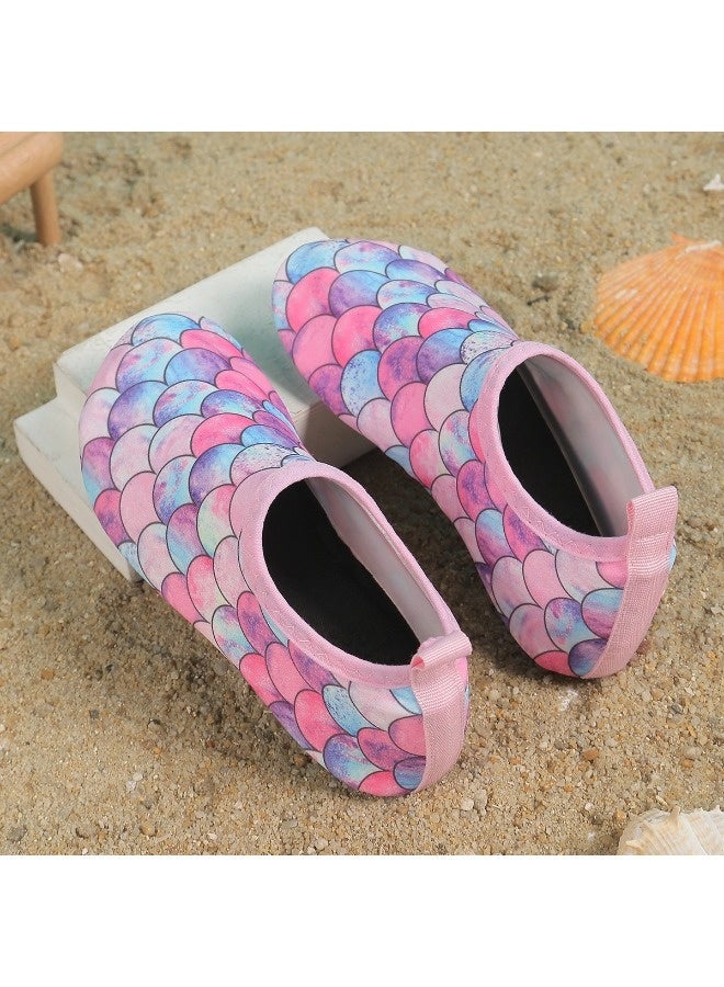 شيبشيب أحذية مائية للأطفال بتصميم قشور الحورية اللطيف، مناسبة للأولاد والبنات، سريعة الجفاف ومناسبة للارتداء بدون جوارب. مثالية للرياضات الخارجية، الشاطئ، وحمامات السباحة. - Image 4