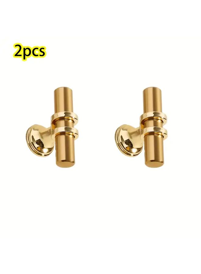 2 Pcs Brass TBar Drawer Pulls For Kitchen Cabinets Door Zinc Alloy - Image 1