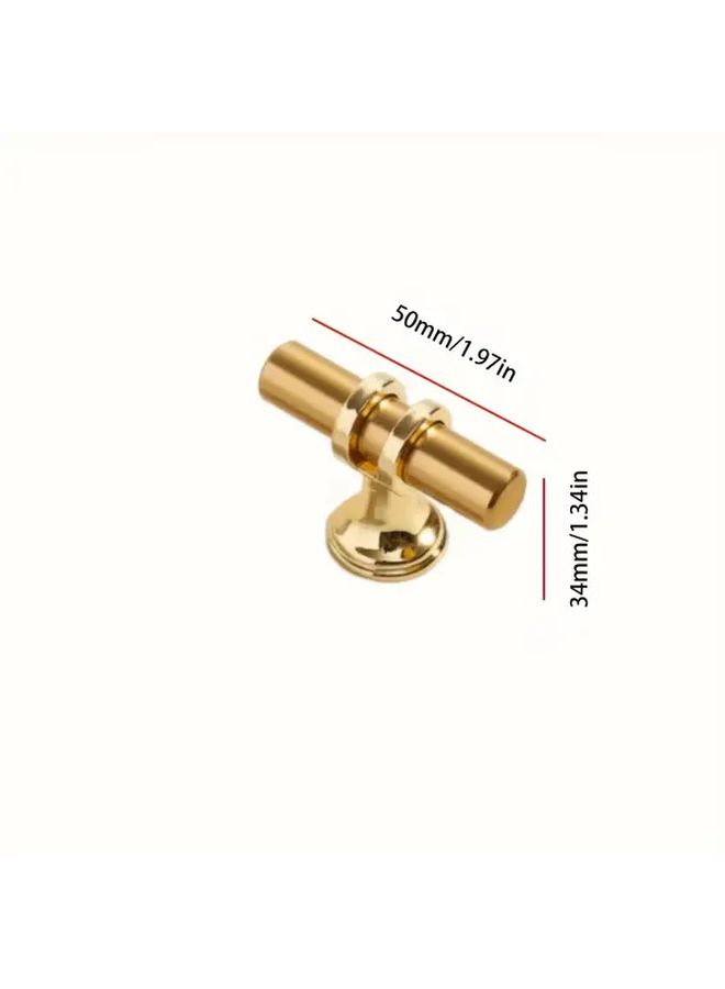 2 Pcs Brass TBar Drawer Pulls For Kitchen Cabinets Door Zinc Alloy - Image 3
