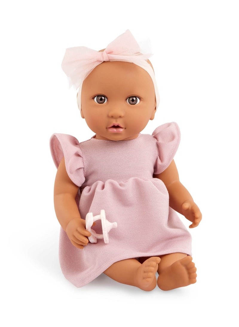 لولا بيبي دمية طفل مع فستان وردي 14 بوصة وعصبة الرأس - LBY7302Z - Image 2