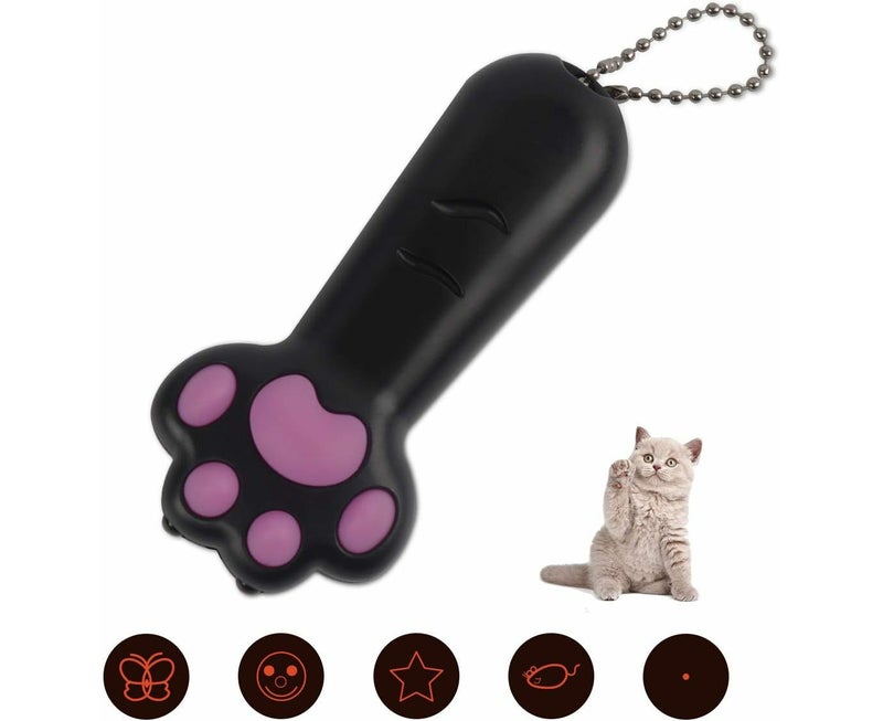 Cat Toy LED Pointer - Multifunctional Chasing Toy, Battery Powered, Black - Image 1