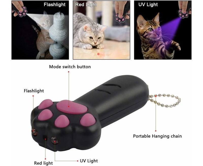 Cat Toy LED Pointer - Multifunctional Chasing Toy, Battery Powered, Black - Image 5