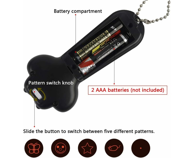 Cat Toy LED Pointer - Multifunctional Chasing Toy, Battery Powered, Black - Image 4