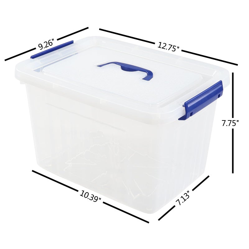 Anbers 12 Quart Clear Plastic Bin with Lid, Latching Box with Handle, Set of 1 - Image 3