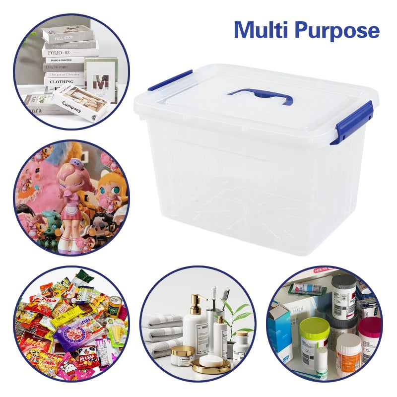 Anbers 12 Quart Clear Plastic Bin with Lid, Latching Box with Handle, Set of 1 - Image 4