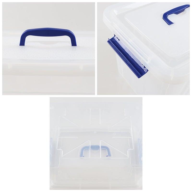 Anbers 12 Quart Clear Plastic Bin with Lid, Latching Box with Handle, Set of 1 - Image 2