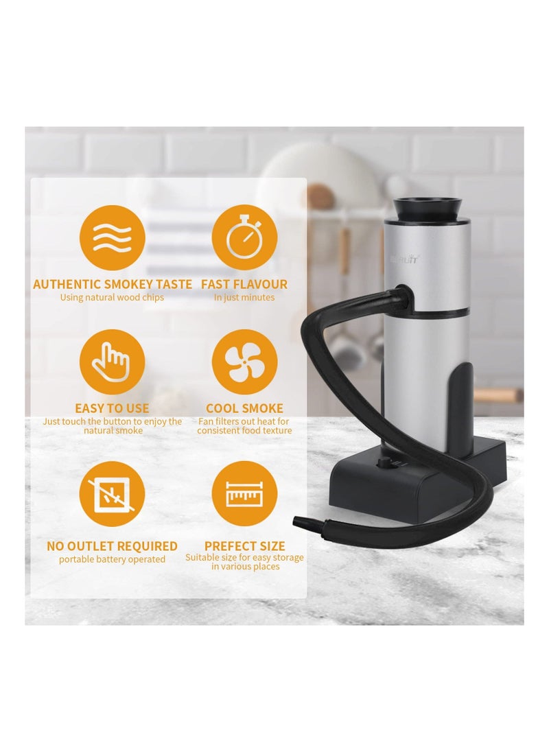 Cocktail Smooker Kit Portable Smocking Infuser Cold Smooke Generator BBQ Enhancer Wood Chip Flavor Infusion Tool Kitchen Infuser for Bar Cooking Meat BBQ Drinks  - Image 4