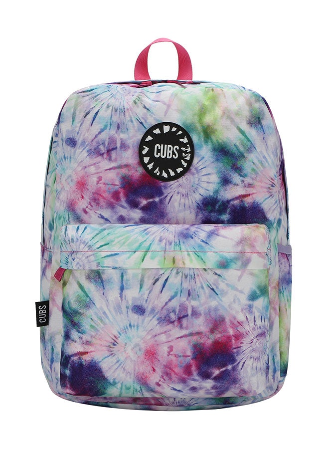 CUBS Lavander Tie Dyed Waterproof Kids 28L Backpack with zip closure Ideal for 6-12 years age group, Compatible with 15" Laptop - Image 1