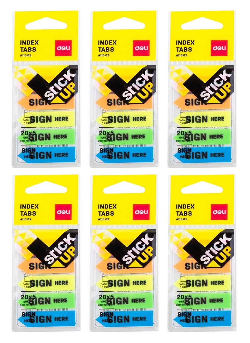 Deli - 600-Piece Sign Here Index Tabs Multicolour - Image 1