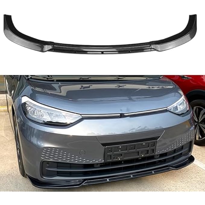 AUSMILA Car Front Bumper Spoiler Splitter Lip Cover Kit For VW ID.3 2019-2022 - Image 1