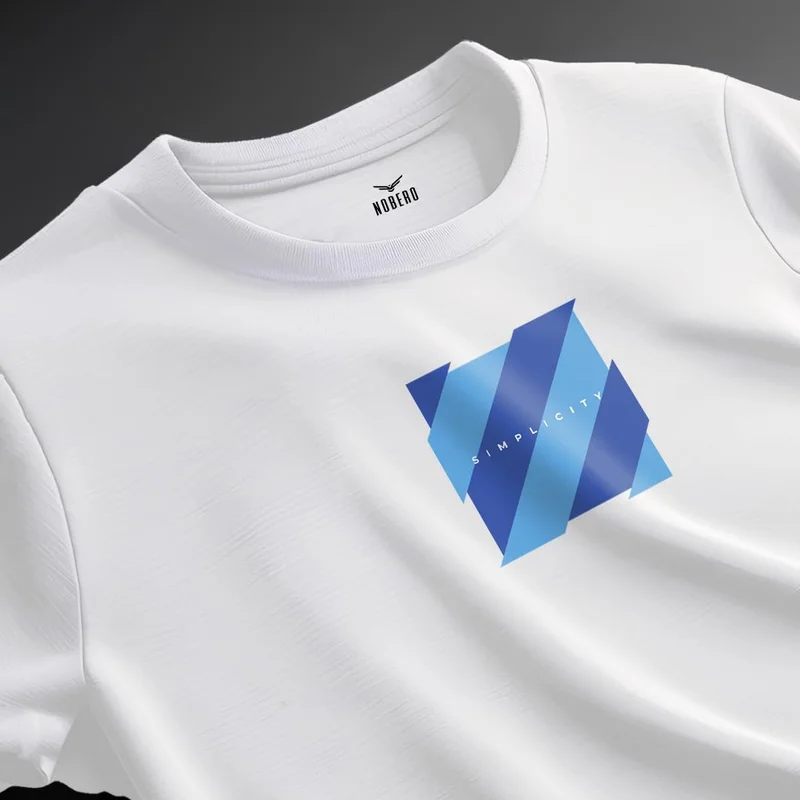 NOBERO Men's White Graphic Printed T-Shirt
