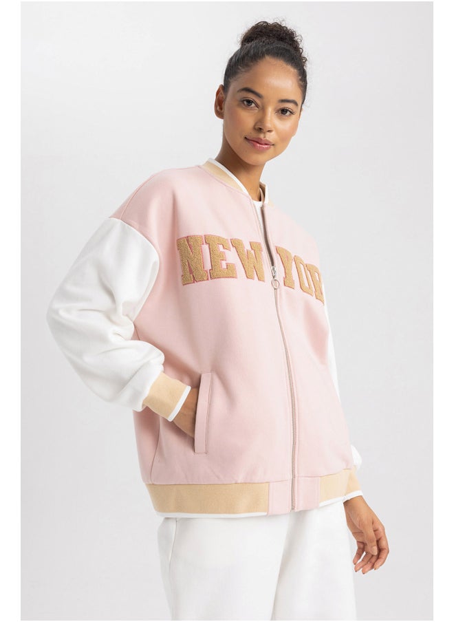 DeFacto Woman Oversize Fit-Nba College Neck Long Sleeve Cardigan  - Image 5