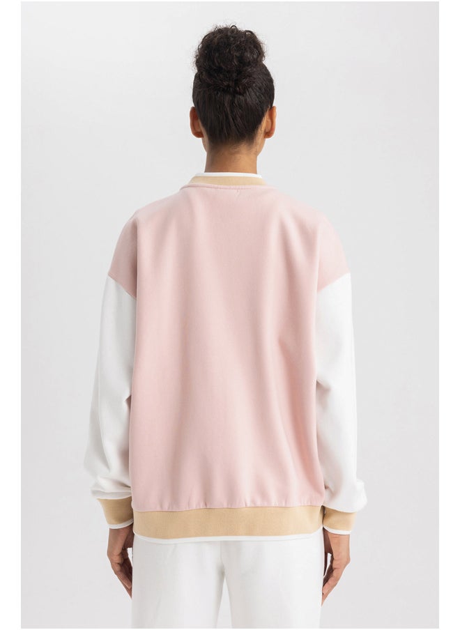 DeFacto Woman Oversize Fit-Nba College Neck Long Sleeve Cardigan  - Image 2