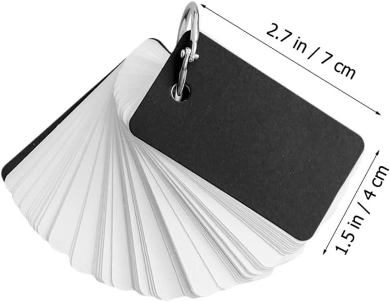 Artibetter 8Pcs Blank Flashcards with Binder Rings Portable Vocabulary Note Cards for Students - Image 3