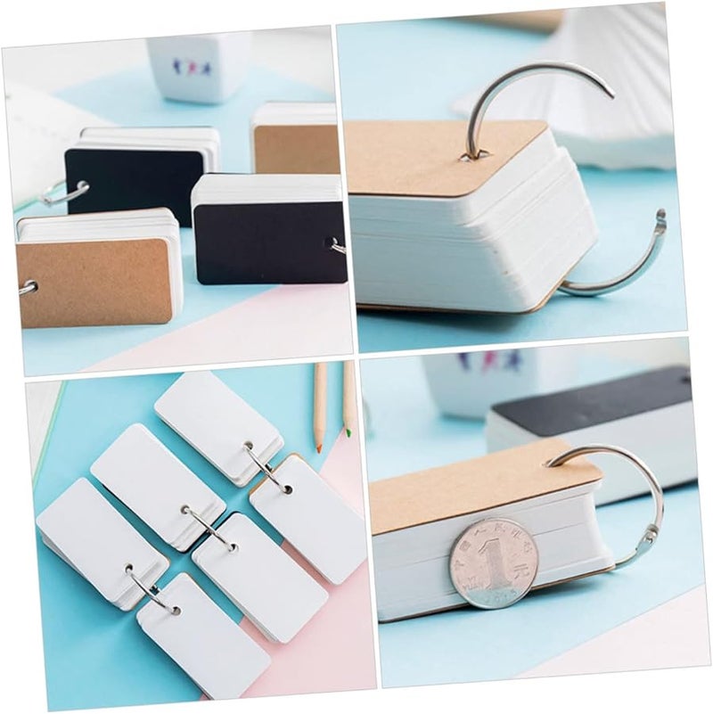 Artibetter 8Pcs Blank Flashcards with Binder Rings Portable Vocabulary Note Cards for Students - Image 4